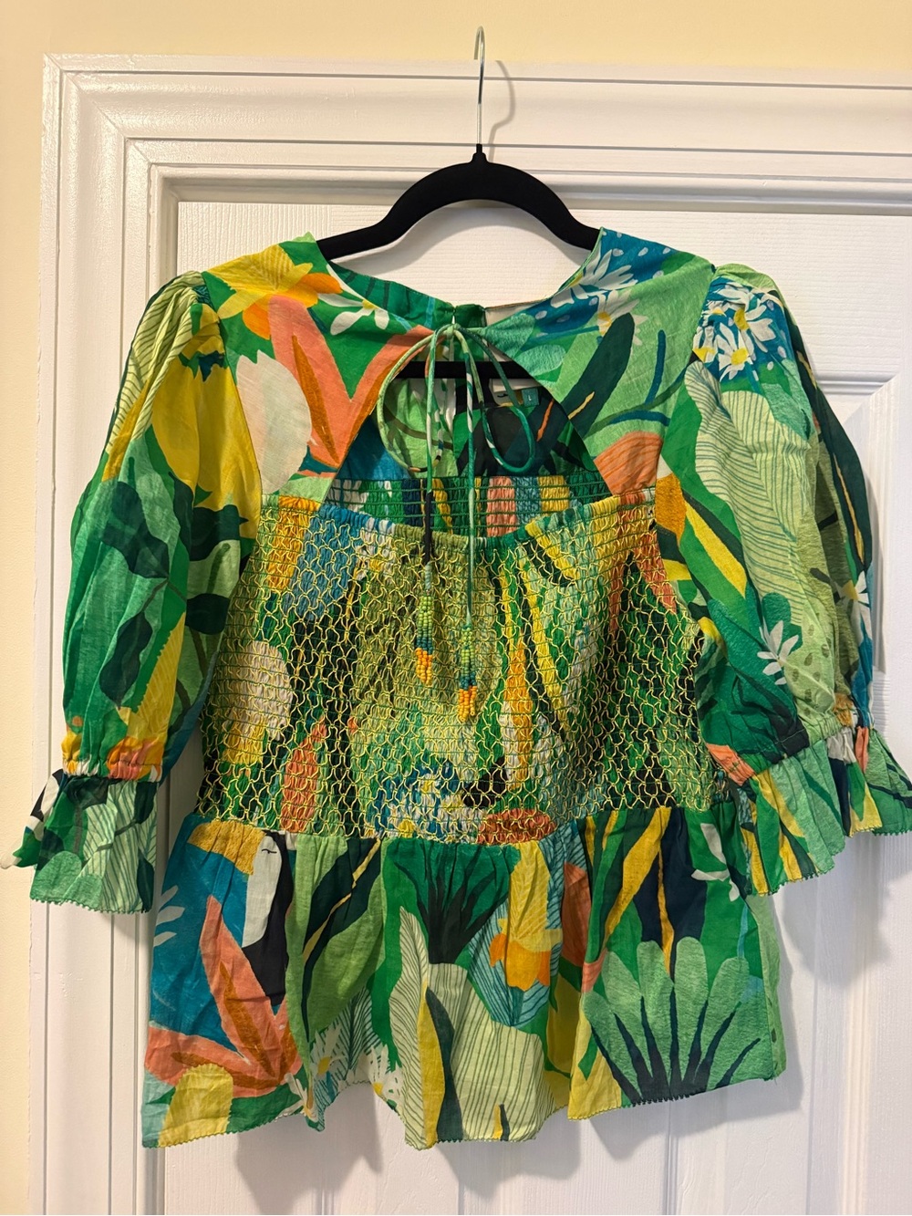 NWOT FARM Rio Smocked Blouse